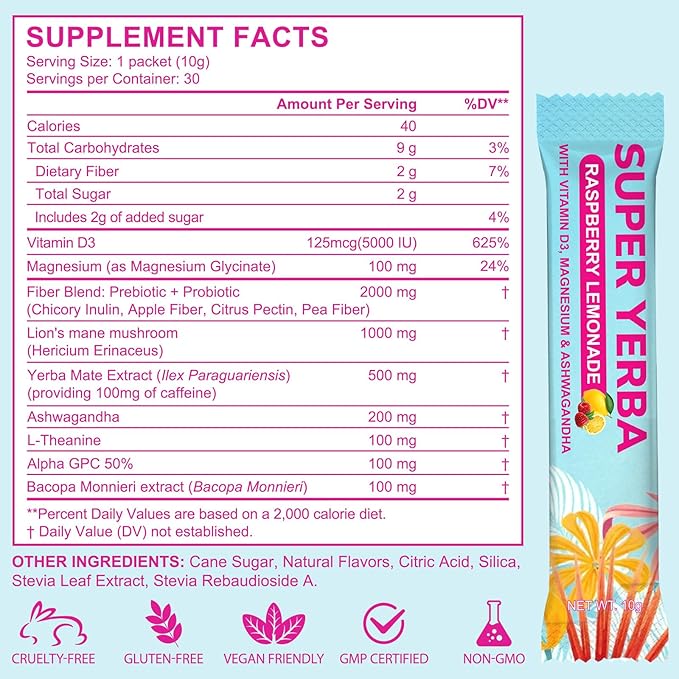 Yerba Mate Tea Bags 30pcs, Premium Organic Yerba Mate Tea – Natural Energy & Detox Herbal Tea – Coffee Alternative - Kosher, Non-GMO, Gluten-Free - Bloomnest