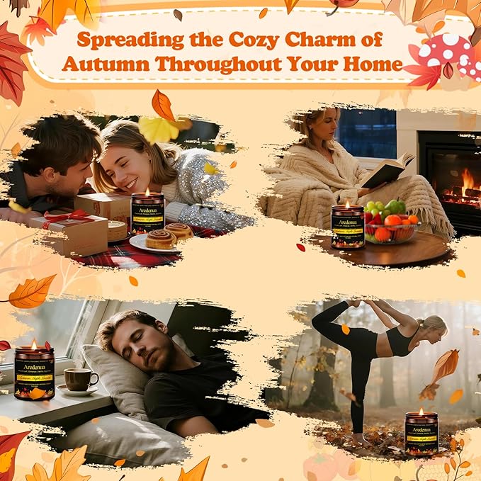 Fall Candles - Caramel Pumpkin Candle – Sweet Caramel & Spiced Pumpkin Scented Candle, Thanksgiving & Christmas Candles for Home, Cozy Winter Holiday Soy Candle Gift for Her & Him, 7oz - Bloomnest
