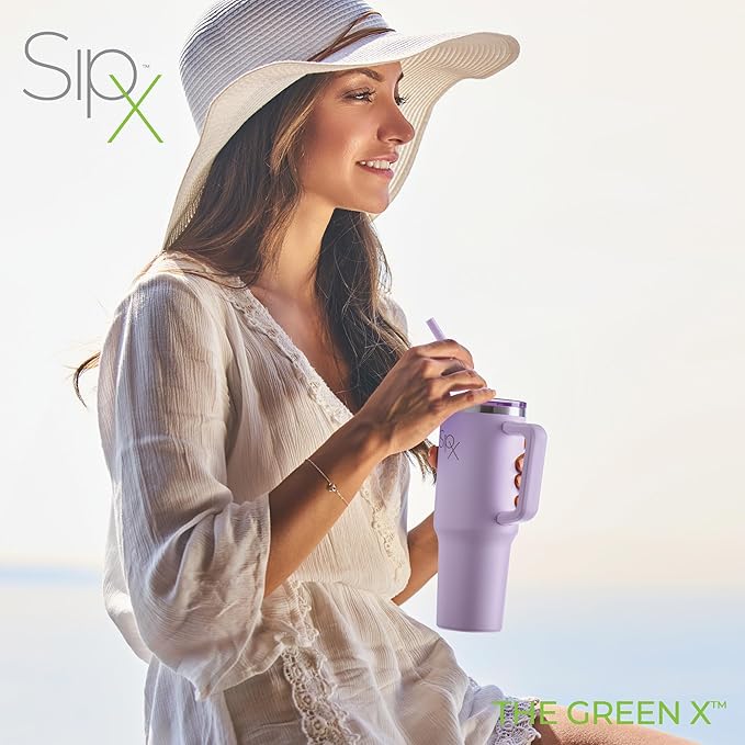 SIPX™ Insulated Tumbler With Lid And Straw, 40oz. Tumbler With Handle Keeps Cold 12 Hours, Water Bottle Thermos With Lid, BPA-Free Reusable Insulated Coffee Tumblers, Travel Mug Great For Beach Party - Bloomnest