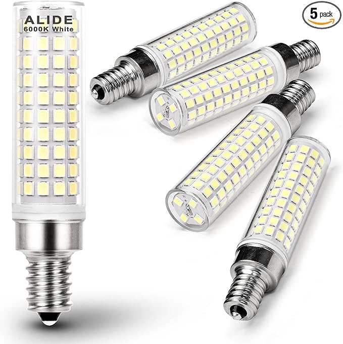ALIDE E12 10W 6000K LED Candelabra Bulbs 100w Equivalent 1200lm 0.73 * 3.15inch, Non-dimmable, 5Pack - Bloomnest