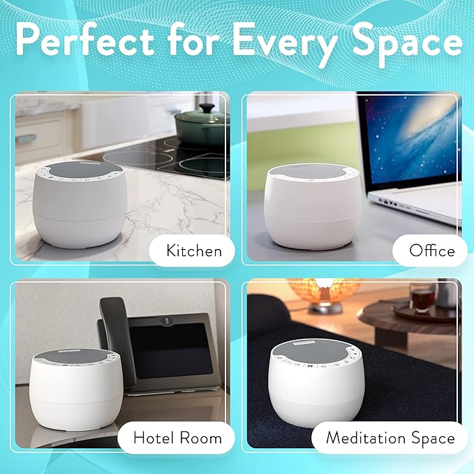 Serene Evolution White Noise Sound Machine with Remote Control - 70 Sound Options for Sleeping Adults and Babies - White Noise Machine for Office Privacy, Noise Canceling with Ocean and Rain Sounds - Bloomnest