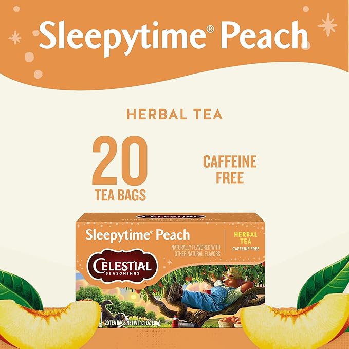 Celestial Seasonings Sleepytime Herbal Tea, Peach, Caffeine Free Sleep Tea, 20 Tea Bags Per Box (Pack of 6) - Bloomnest