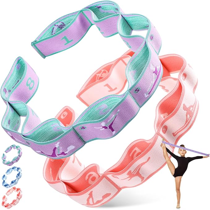 Stretch Strap for Kids Elastic Gymnastics Stretching Ballet Dance Band with 8 Loops Adjustable Exercise Training Resistance Strap for Children Stuff Pilates Latin Yoga Equipment - Bloomnest