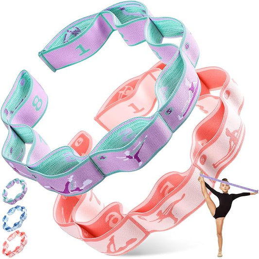 Stretch Strap for Kids Elastic Gymnastics Stretching Ballet Dance Band with 8 Loops Adjustable Exercise Training Resistance Strap for Children Stuff Pilates Latin Yoga Equipment - Bloomnest