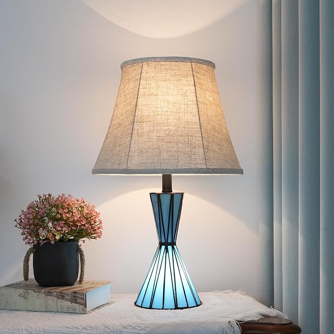 Set of 2 Table Lamps for Bedroom 3-Way Dimmable 21'' Bedside Table Lamps with 13 inches Linen Shades for Living Room Bedroom Office Hotel Study Room - Bloomnest