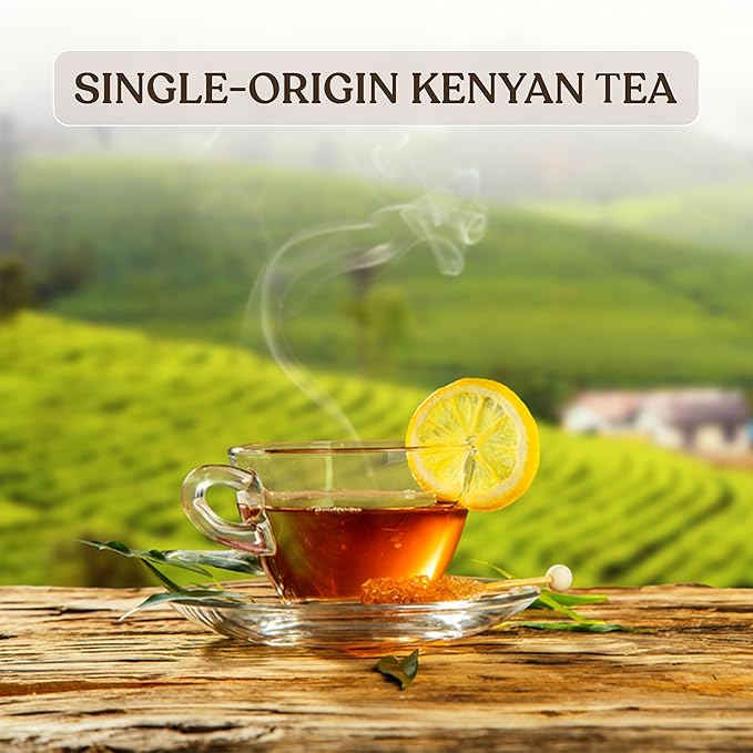 Akina Single-Origin Lemon Black Tea Bags | 100% Naturally Flavored Fruit Tea, Kenyan Origin, Gourmet (25 String & Tag Bags, 50g) - Bloomnest