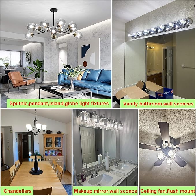 Arberlic G16.5 Light Bulb dimmable,4W E26 LED Bulb Equivalent 40 watt e26 Bulb,Neutral White 4000K,400lm,CRI>85,AC120V,Edison Style,Clear Glass,Flicker Free,Pack of 6 - Bloomnest