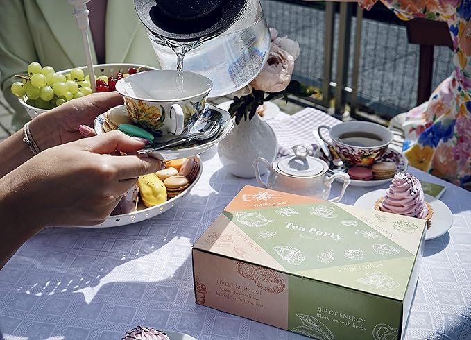 ACORUS Tea Party with 4 Different Flavors | Tea Set | 40 Count Natural Rooibos, Black Tea, Green Tea Packs with Beautiful Gift Box | Tea Bags Variety Pack - Bloomnest