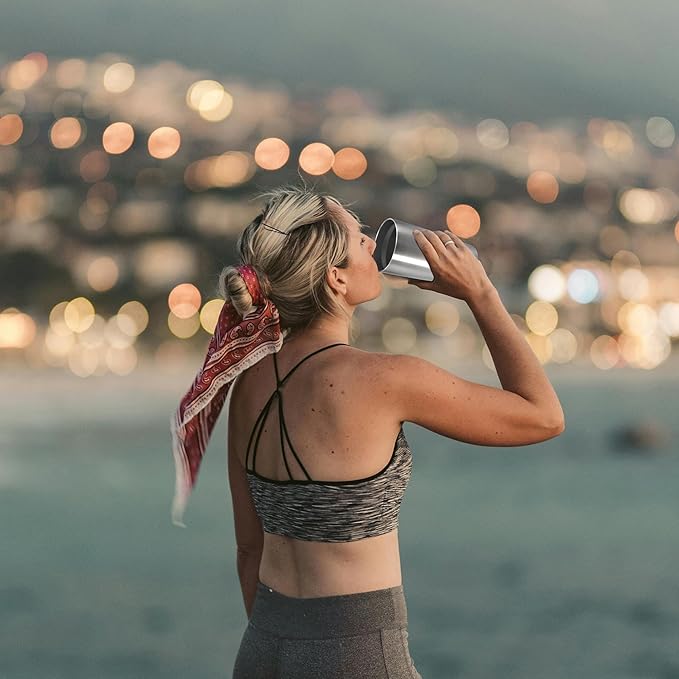 20 oz Tumbler Coffee Travel Tumblers Bulk with Lid Stainless Steel Double Wall Vacuum Insulated Mug Powder Coated Cups fit Car Cupholder for Hot and Cold - Stainless Steel, 1Pack