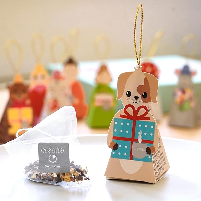 Creano Organic Herbal Tea Gift Set ‘Tea Lovers’ – 9 pyramid tea bags in 9 cute shapes to give as gifts – 22.5g* - Bloomnest
