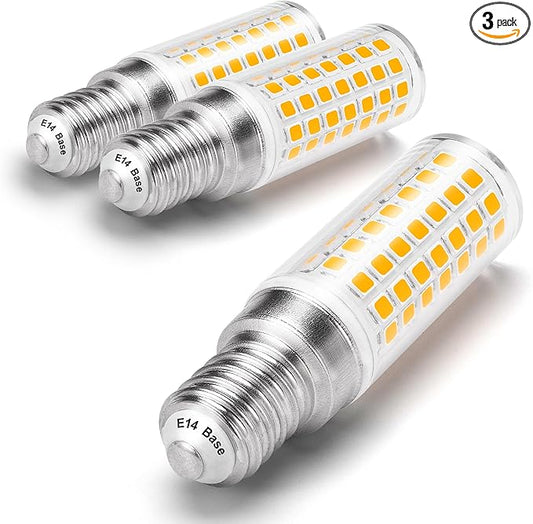 E14 T6 C7 LED Light Bulb 6W AC120V Warm White 2700K 700lm Equivalent 60W E14 European Base LED Bulb Replacement Chandeliers Pendant Ceiling Fan Range Cooker Hood Bulb Turkish Lamp,Non-Dimmable, 3 Pack - Bloomnest