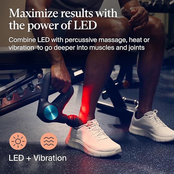 Therabody Theragun PRO Plus - 6-in-1 Deep Tissue Percussion Massage Gun, Handheld Personal Massager for Full Body Pain Relief & Muscle Tension with Biometric Breathwork, Vibration & Heated Attachments - Bloomnest
