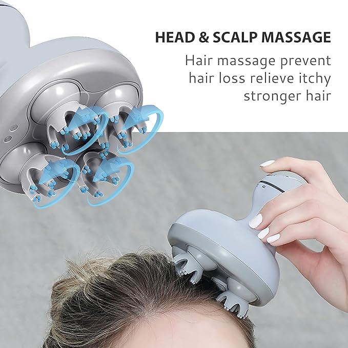 COMFIER Electric Scalp Massager Hair Growth,Handheld Head Massager for Headaches,84 Massage Nodes,Hair Massager,Deep Kneading and Stress Relief,Head Scratcher,Ideal Gifts for Mom,Dad,Women,Men COMFIER