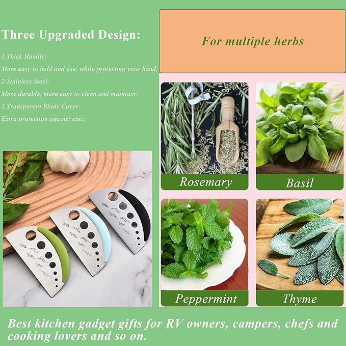 Herb Stripper and Herb Cutter 2 in 1,Herb Stripping Tool Herb Chopper Cilantro Chopper Best Kitchen Gadgets Presents for RV Owners Campers Chefs and Cooking Lovers,1PCS,Black,Stainless Steel - Bloomnest