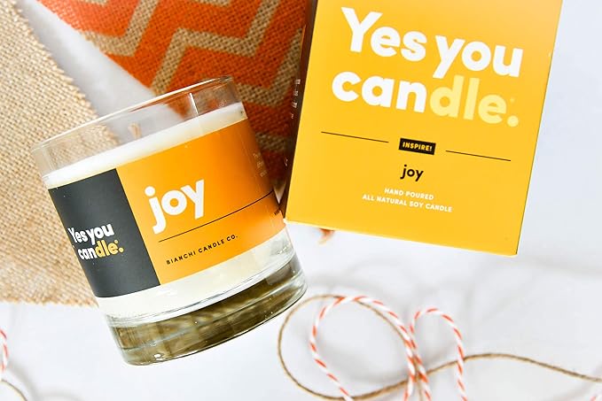 Joy, Grapefruit & Magosteen, Highly-Scented, Inspirational Soy Candle, Made in USA, Pure Essential Oils, Aromatherapy, 8 oz - Bloomnest