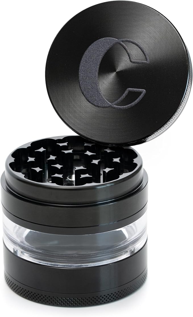 Clear Cut 4 Piece Herb Grinder – 2.75" Manual Dry Herb Grinder, Spice Mill with Transparent Storage Chamber & Diamond-Sharp Teeth, Aluminum Alloy, Portable, Easy-Clean Design - Bloomnest