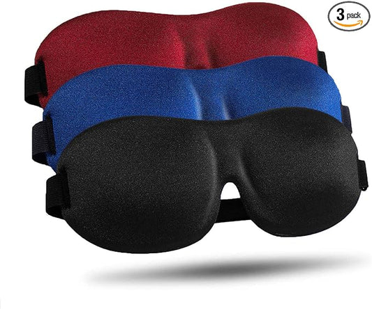 LKY DIGITAL Sleep Mask for Side Sleeper 3 Pack, Blackout 3D Eye Mask for Sleeping, Night Blindfold for Men Women - Bloomnest
