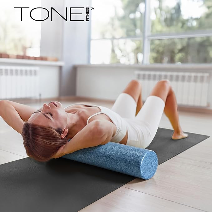Tone Fitness High Density EPP Foam Exercise Foam Roller for Yoga, Pilates, Stretching, Massage, and Recovery | Multiple Sizes and Colors - Bloomnest