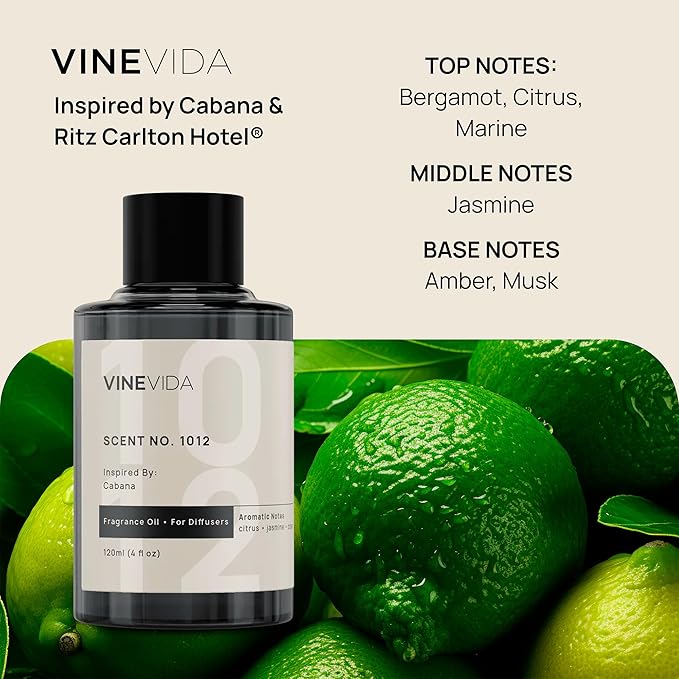VINEVIDA (4-pk) Hotel Fragrance Collection. Cold Air Diffusers - Scents No.1002, No.1019, No.1012, No.1010 VINEVIDA