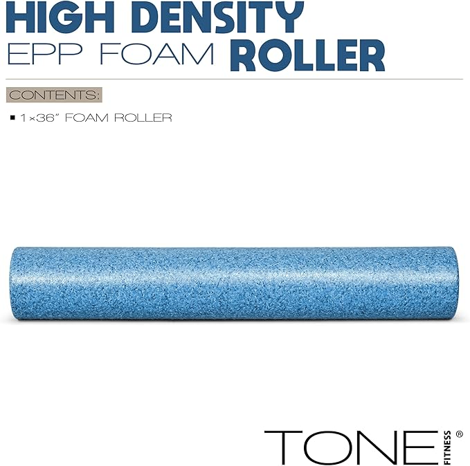 Tone Fitness High Density EPP Foam Exercise Foam Roller for Yoga, Pilates, Stretching, Massage, and Recovery | Multiple Sizes and Colors - Bloomnest