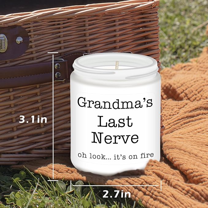 Homsolver Gifts for Grandma from Granddaughter Grandson, Christmas, Birthday, Mother and Grandparents Day, Lavender Scented Candles, Grandma’s Last Nerve - Bloomnest