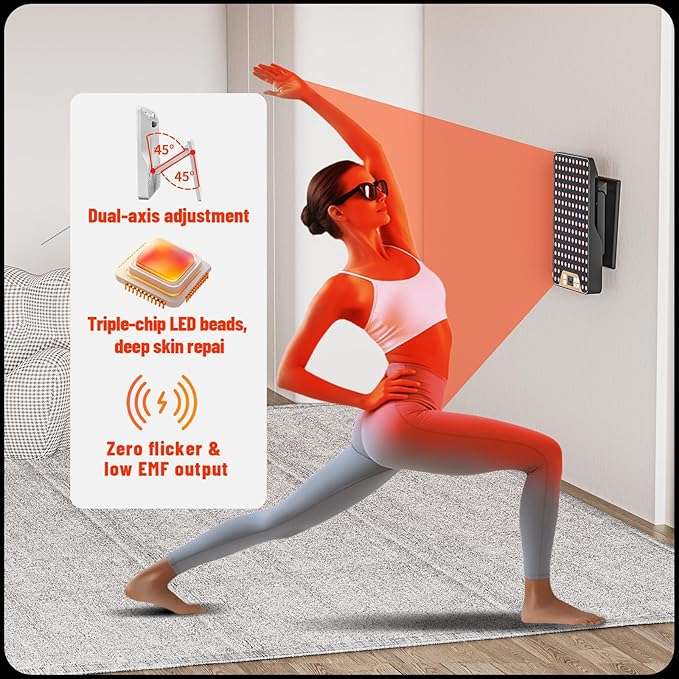 Red Light Therapy Device,Portable LED Red Infrared Light Device with 630nm, 660nm & 850nm Combination Light for Face and Body, 9 Adjustable Timer Settings, Adjustable Angle, Includes Goggles,Black Bloomnest