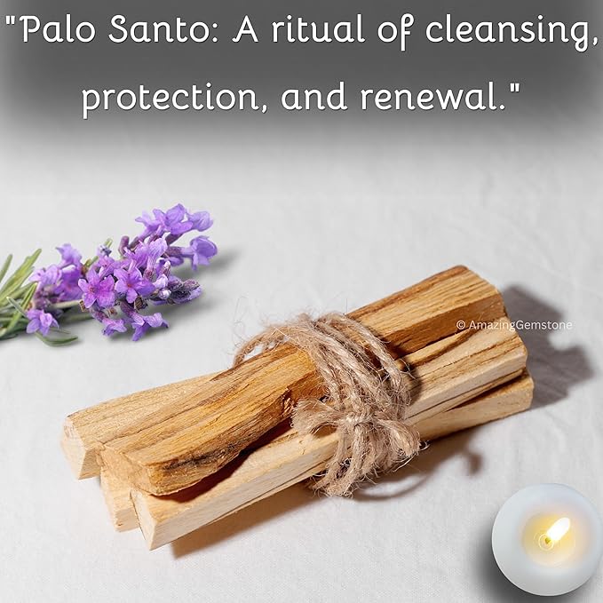 Amazing Gemstone Premium Palo Santo Sticks - 3 Pieces Authentic Palo Santo Incense Sticks for Aromatherapy, Meditation, and Cleansing - Natural Scented Fragrance for Relaxation and Spiritual Healing AmazingGemstone