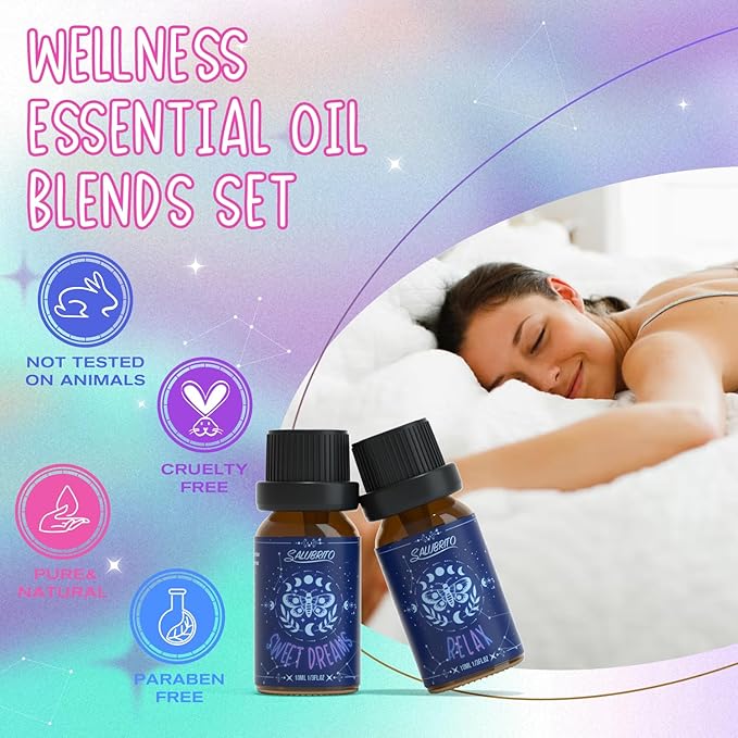 SALUBRITO Essential Oils Set, Wellness Aromatherapy Oil for Diffuser, Home, Candle, soap Making, Natural Blend Oils Gift for Women and Men, 6x10ml - Bloomnest