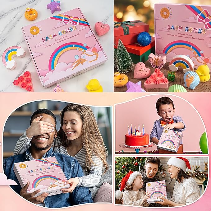 9XXL Bath Bombs Gifts Set, BusyMouth 9pc Kids Bath Bombs with Surprise Toys | Non-Toxic Bubble Bath | Birthday Gift Set for Girls & Boys Ideal Gift for Mother's Day Valentines - Bloomnest