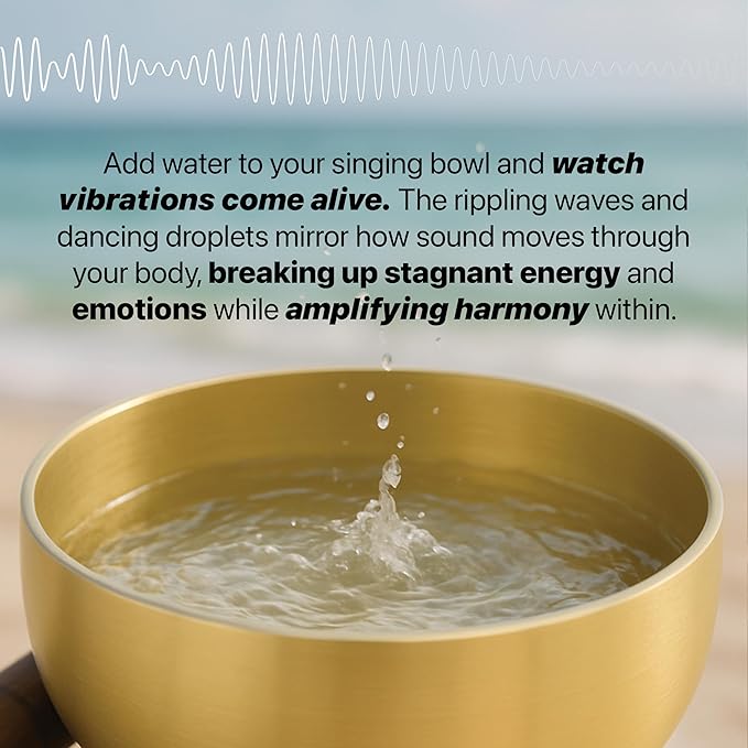 Large Tibetan Singing Bowl Set – 6 Inch Sound Bowl for Yoga, Meditation, Stress Relief, Healing & Chakra Balancing – Long Pure Resonance – Includes Mallet & Cushion – ZenGolden Bowl - Bloomnest
