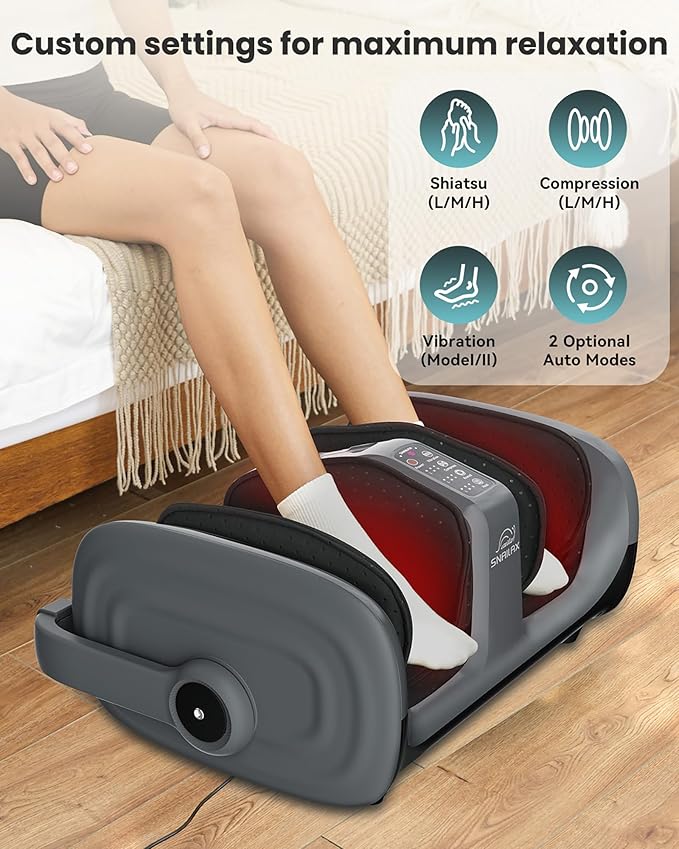 Snailax Shiatsu Foot Massager with Heat, Foot Calf Massager for Plantar Fasciitis, Deep Kneading Rolling Compression, Remote Control Leg Massager, Christmas Gifts for Women, Men - Bloomnest