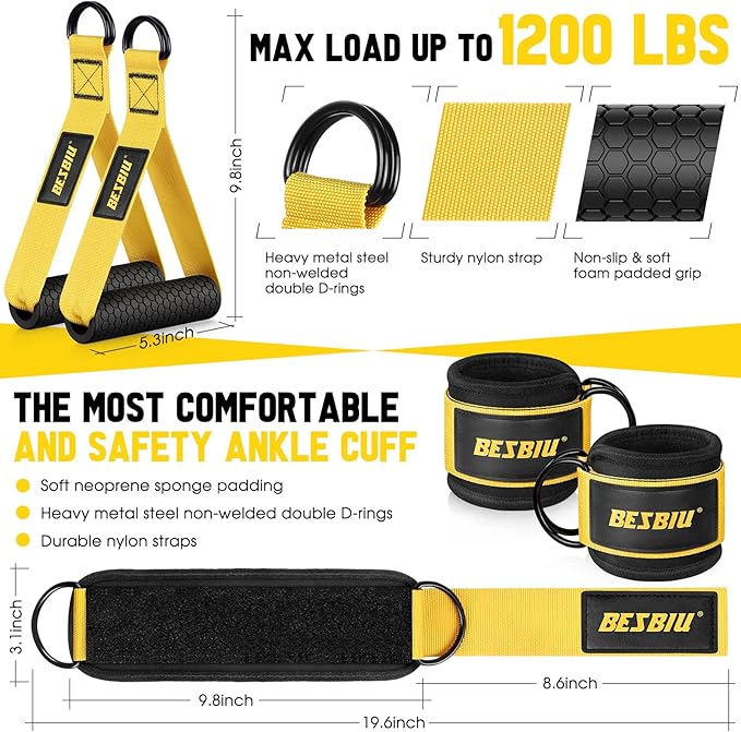 Heavy Resistance Bands for Working Out, 300lbs/360lb/420lb Exercise Bands Workout Bands with Handles, Door Anchor, Ankle Straps, Home Gym Workout Equipment for Men Fitness Strength Training Stretching - Bloomnest