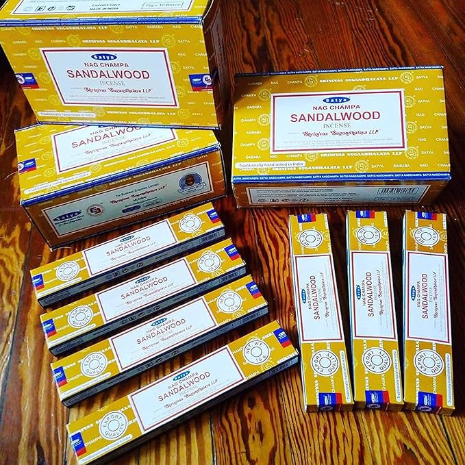 Satya Nag Champa Sandalwood Incense Sticks - Box 12 Pack (Sandalwood) Bloomnest