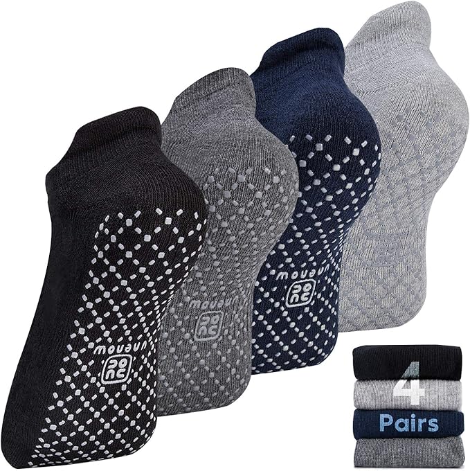 unenow Unisex Non Slip Grip Socks with Cushion for Yoga Pilates Barre Home & Hospital - Bloomnest