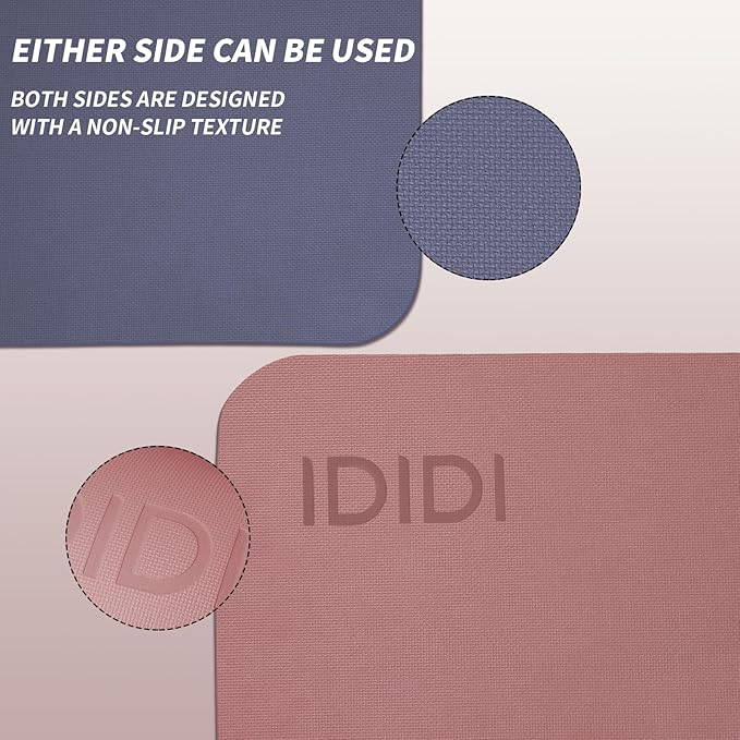 Yoga Mat with Strap,Non-Skid Workout Mat,8mm Thick Yoga Mat,POE Yoga Mats for Women Men Kids,Exercise Mat with Easy-Cinch,72"x24"x0.32” (183x61x0.8cm)