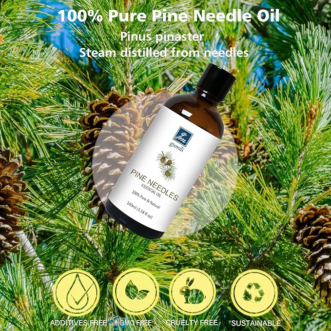 Pine Needle Essential Oil 3.38 Oz - 100% Pure & Natural Pine Oil for Diffuser, Skin, Massage & Aromatherapy - Fresh Pinus Essential Oils Fragrance - Bloomnest