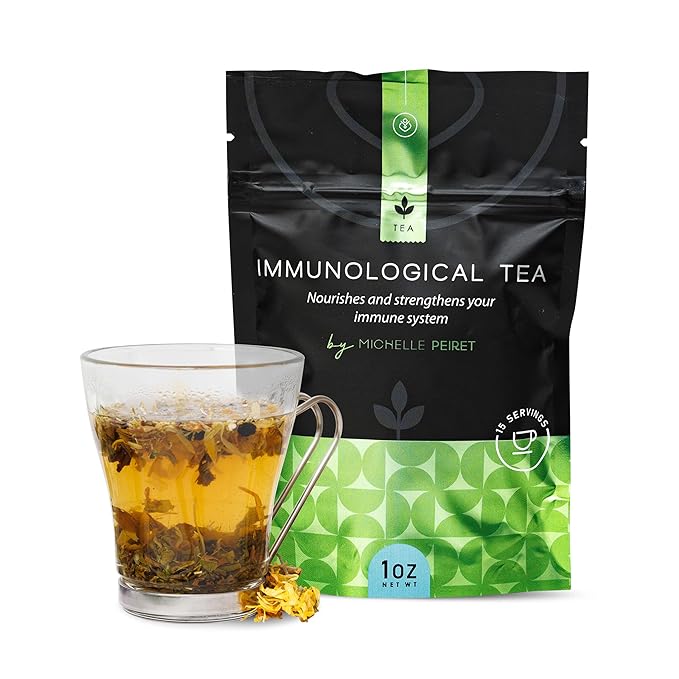 Michelle Peiret Immunity Tea, Natural Green Tea, Premium Blend for Immune System Support, Antioxidant-Rich Rooibos Tea, EGCG Source, 15 Servings - Bloomnest