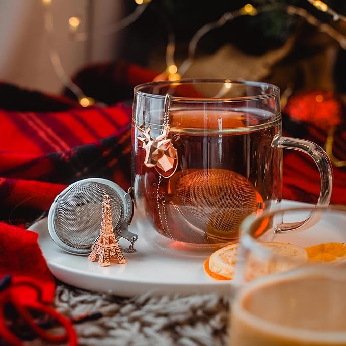 Tea Strainers For Loose Tea Stainless Steel Tea Ball Infuser Tea Ball For Loose Leaf Tea Infuser For Loose Leaf Tea Loose Leaf Tea Steeper Cute Tea Infuser Gift (Feather) - Bloomnest