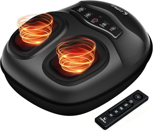 FSA Eligible HSA Foot Massager with Heat [Remote Control], Shiatsu Foot Massager Machine 5 Compression Levels, Electric Feet Massager for Foot Pain Relief, Gifts for Seniors Elderly Parents - Bloomnest