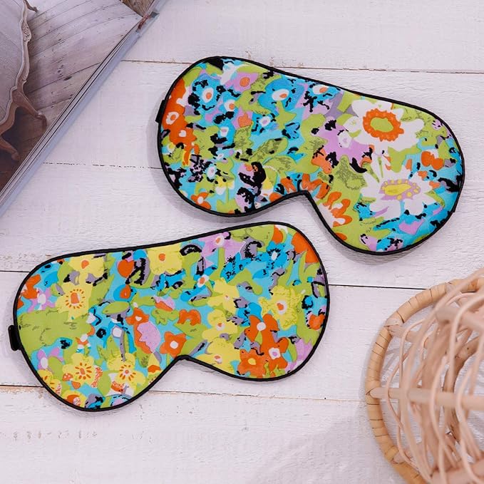 Maxfeel 100% Pure Silk Eye Mask - Sleep Eye Cover in Printed Colors (#17) - Bloomnest