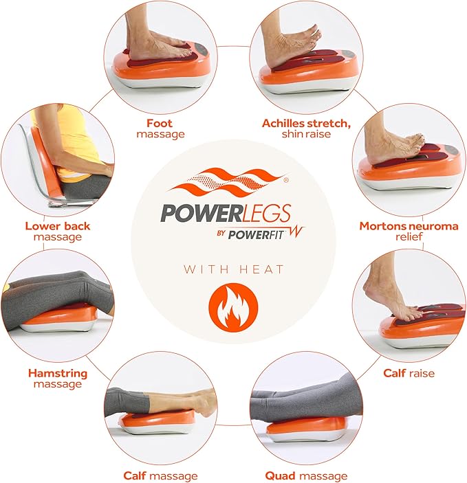 Powerfit Power Legs Electric Foot Massager Machine with Heat - Heated Foot Massager for Neuropathy Pain Circulation - Feet Massager for Pain Relief with Remote Control - Bloomnest