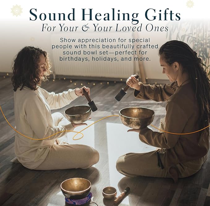 Tibetan Singing Bowl, Handcrafted Singing Bowl for Meditation, Prayer & Holistic Healing, Yoga Accessories, 11” Sound Bowl with Wooden Striker, Artisanal Pouch & Cushion - Bloomnest