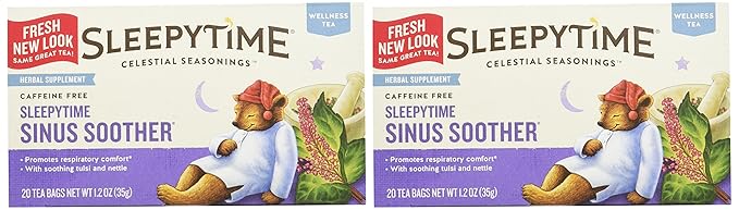 Celestial Seasonings Sleepytime Tea - Wellness Sinus Soother, Caffeine Free - 20 Tea Bags Box (Pack of 2) - Bloomnest