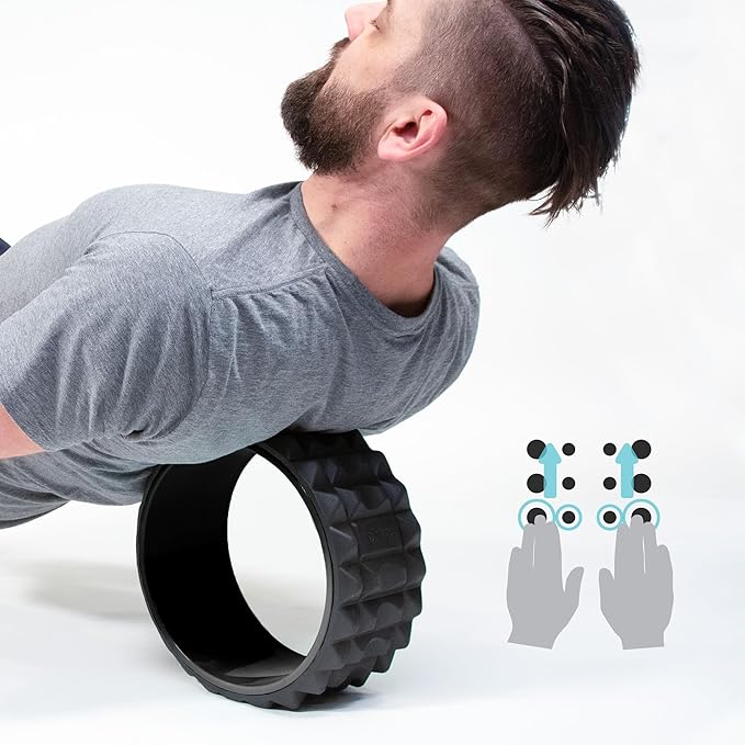 Chirp Wheel XR 3P Massage Roller Set - 10” Acupressure, 6” Knot-Kneading Thumb, 4” Neck & Headache Tension Relief, High Density Foam Massage Rollers for Back & Neck Pain, 500lbs Capacity, Black - Bloomnest