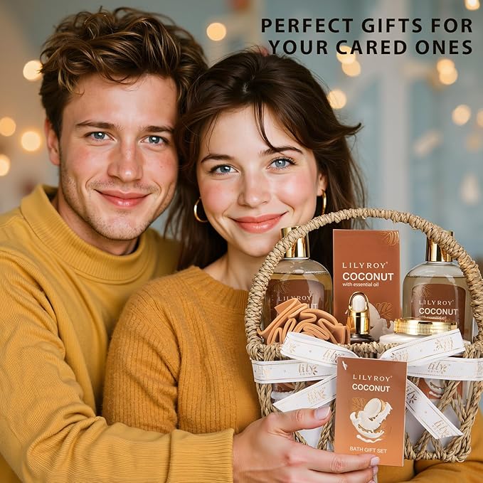 Valentines Day Gifts for Women - 7Pcs Luxury Bath and Body Gift Basket Set for Women & Men Perfect Gift | Mothers Day Gifts for Mom, Fathers Day, Birthday, Christmas Gift for Her & Him All Occasion - Bloomnest
