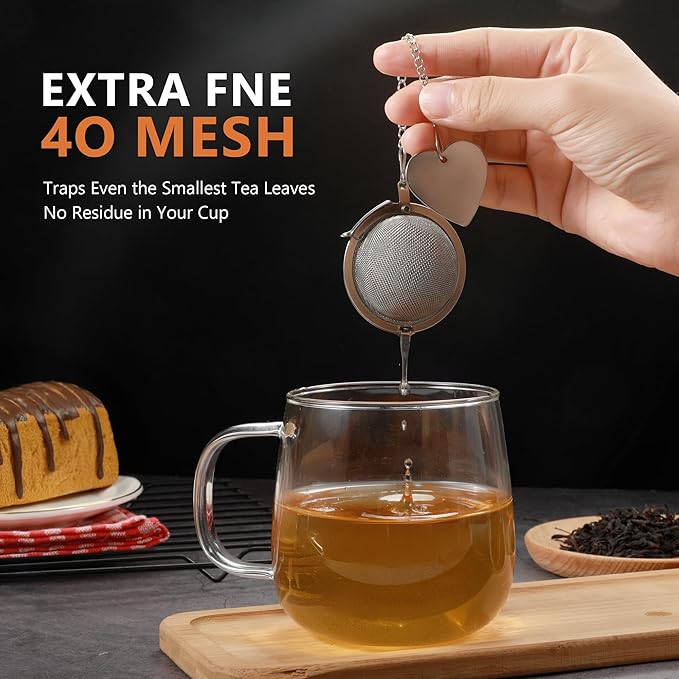 Tea Infuser for Loose Leaf Tea 2 Pack – 2" 304 Stainless Steel Tea Strainer Ball with Bonus Tea Scoop Clip – Extra Fine Mesh, Rustproof, Easy to Clean – DIKSEFN - Bloomnest