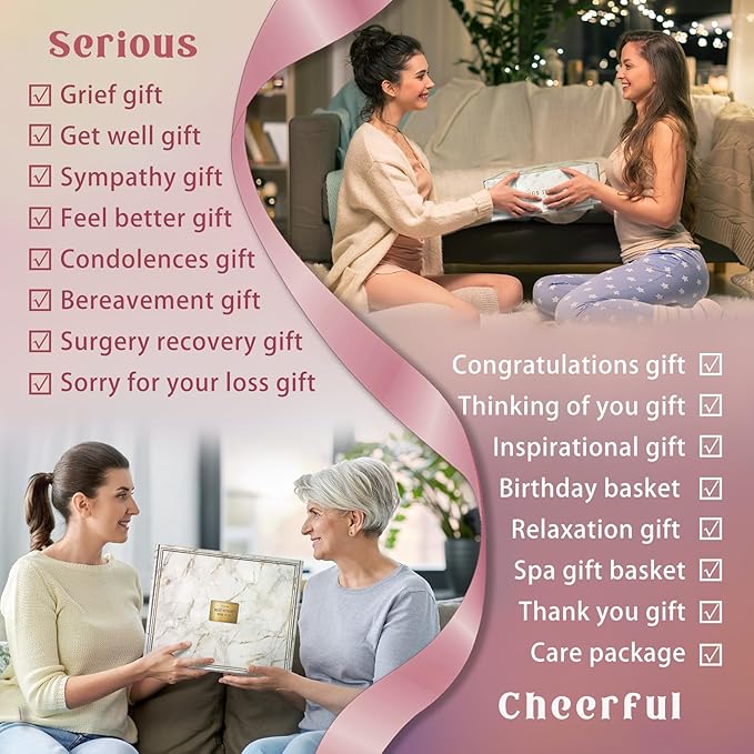 Get Well Soon Gift Baskets For Women,12PC Get Well Gifts for Women After Surgery,Birthday Gifts,Care Package,Grief,Sympathy,Condolences Gift Basket for Friend (pink) - Bloomnest
