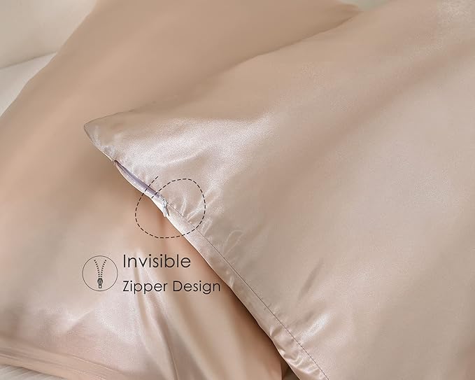 Yanibest Satin Pillowcase, King Size Pillow Cases Set of 2 - Silk Pillow Cases for Hair and Skin with Zipper, Silk Pillow Cases King for 20"x36", Exquisite Packaging for Women Men - Bloomnest