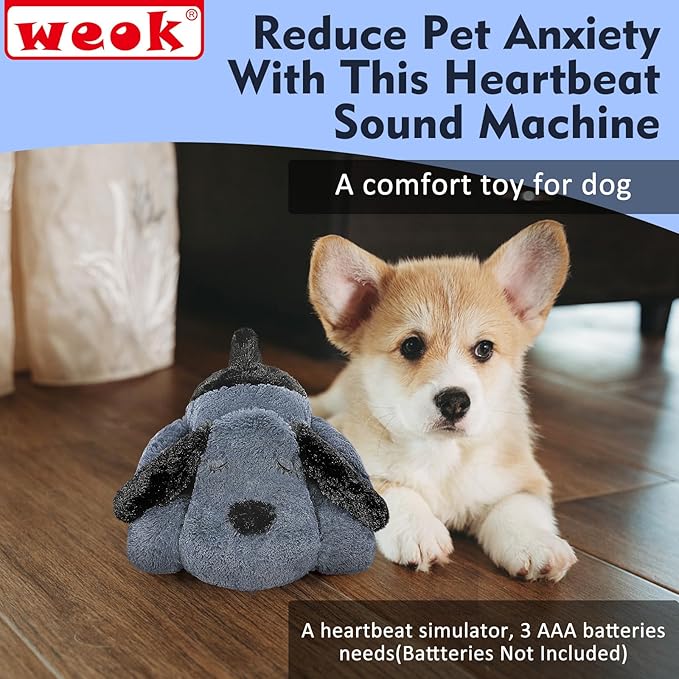 Heartbeat Dog Toy for Puppy- Heartbeat Helps for Dog Anxiety Relief and Calming Aid, Puppy Heartbeat Stuffed Animal Anxiety Calming Behavioral Aid Puppy Heartbeat Toy Sleep aid for Dogs Cats Pets - Bloomnest