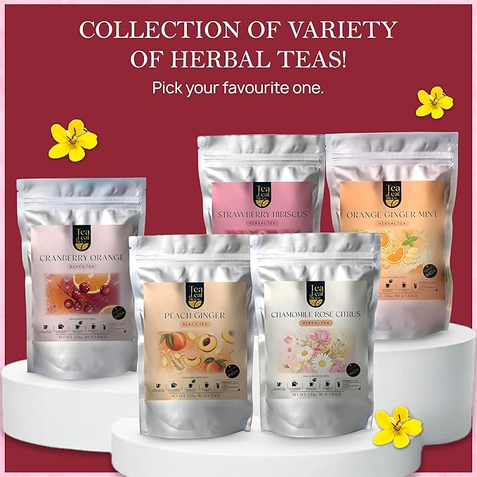 Tealeaf & Co. Mullein Leaf Tea Blended with Fresh Herbs - Pure Herbal Tea Bags with Mullein Leaf Extract - Flavored Herbal Blend - Low Caffeine - Gluten Free - 50 Teabags - Bloomnest